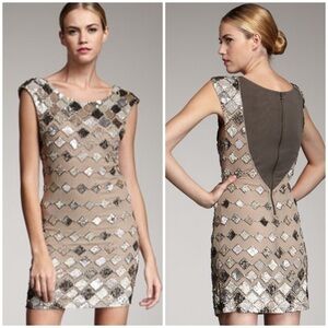 NWT Alice + Olivia Vista Beaded Dress Retro Flapper Sparkle Mini Sz 0